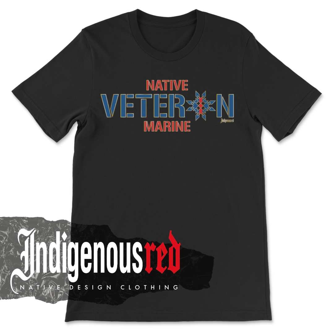 Native Veteran Marine Star T-Shirt Adult T-Shirt