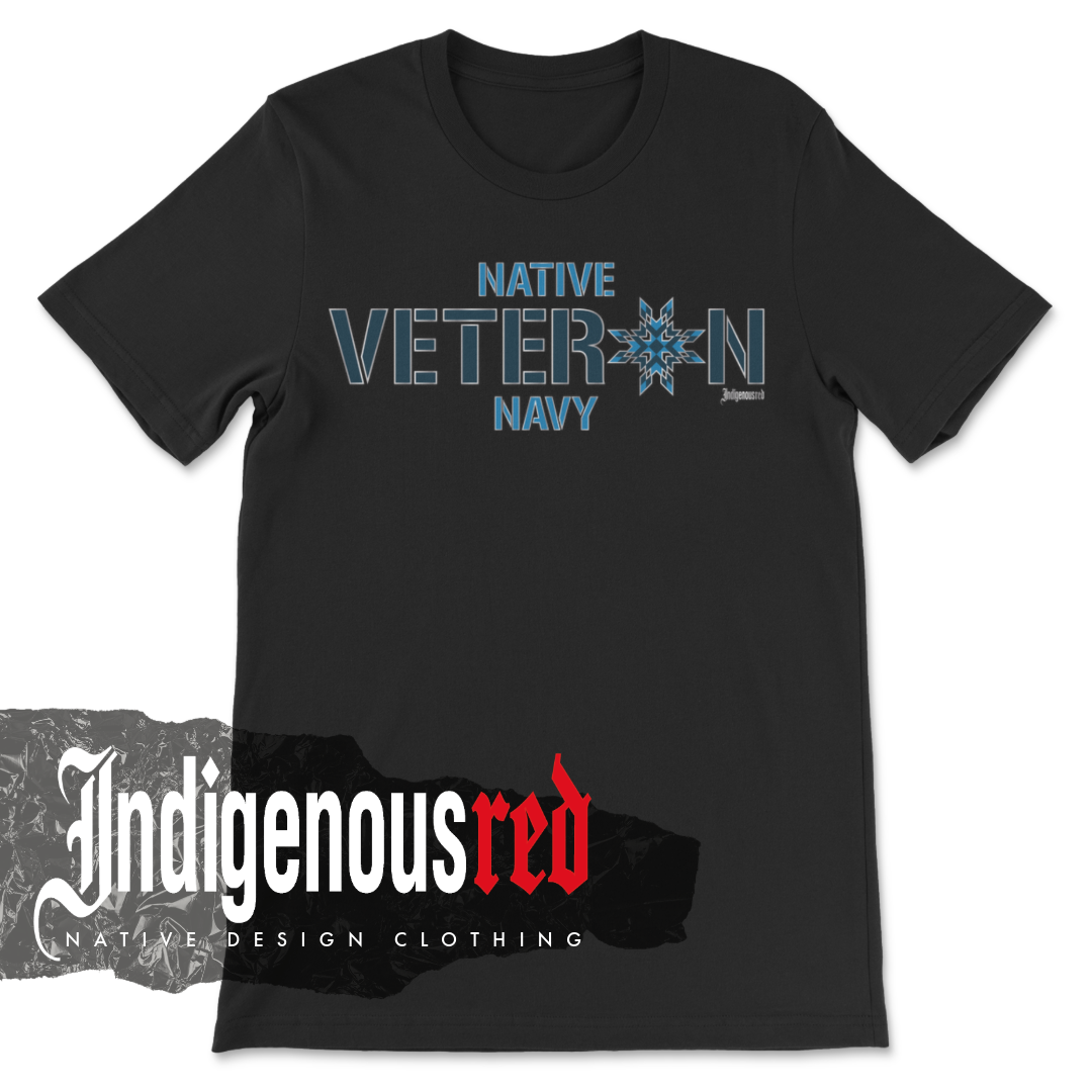 Native Veteran Navy Star T-Shirt Adult T-Shirt