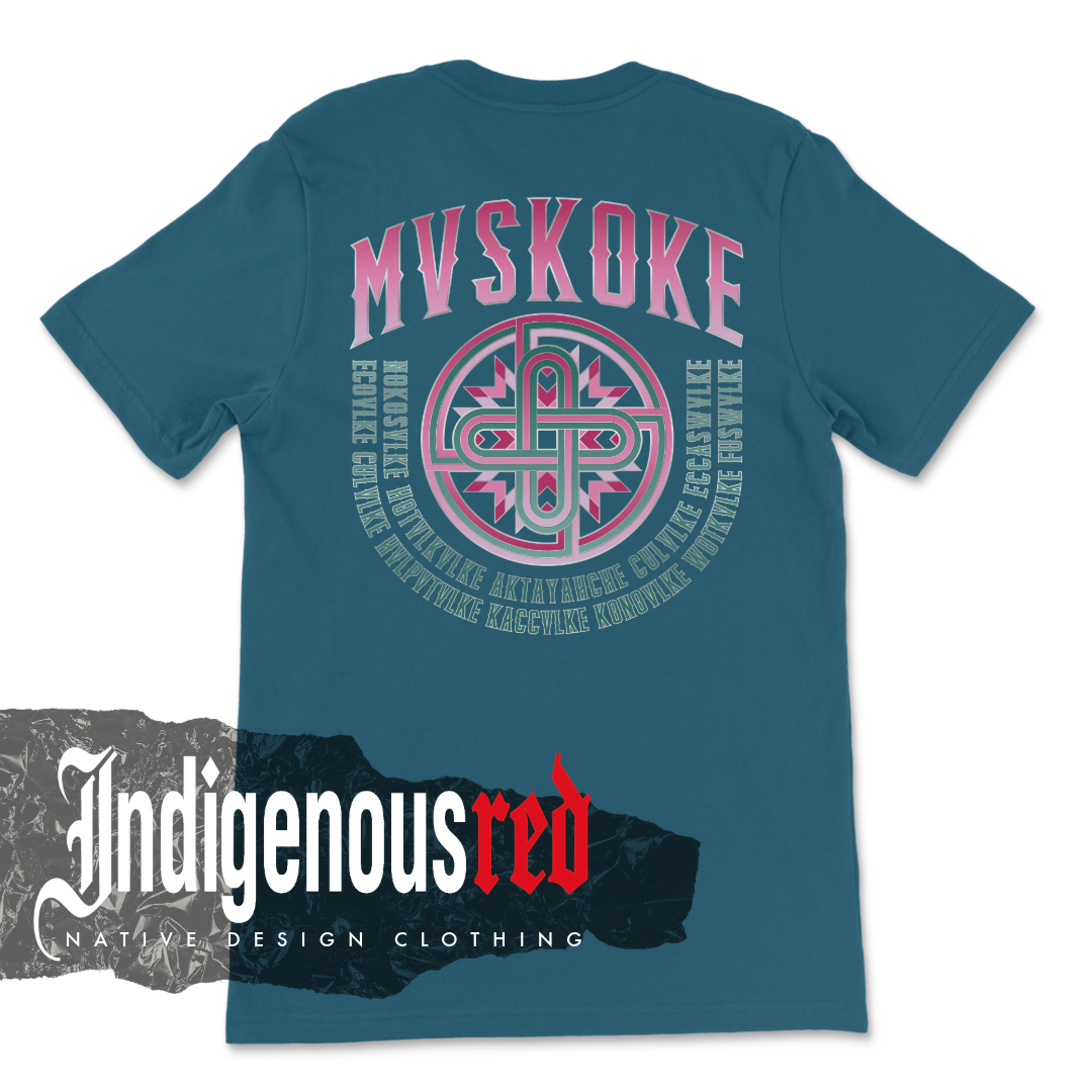 Mvskoke Clan Teal Adult T-Shirt
