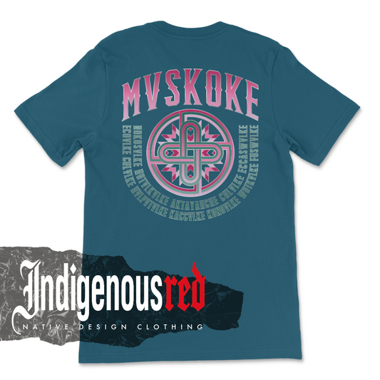 Mvskoke Clan Teal Adult T-Shirt