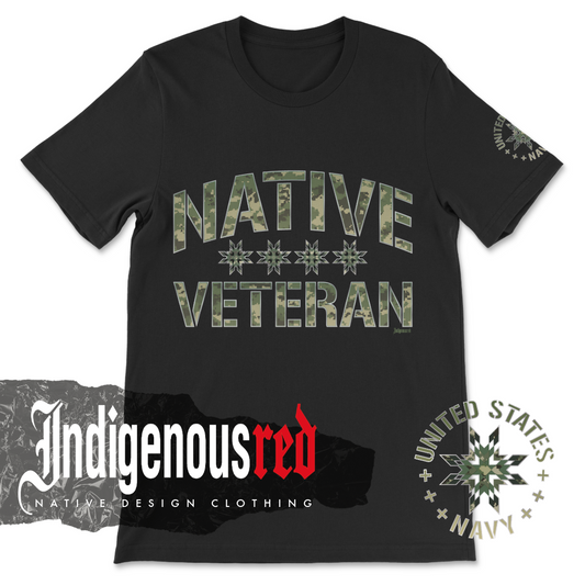 Native Veteran Navy 26 Adult T-Shirt