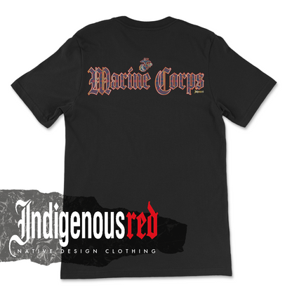 Native Veteran Marine Corps Adult T-Shirt