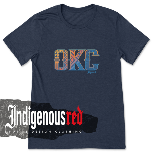 OKC Pattern Navy Adult T-Shirt