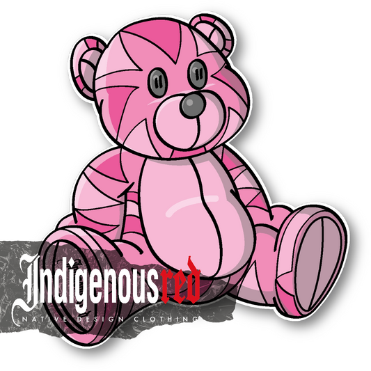 Native Bear Pink Sticker