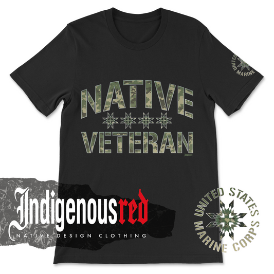 Native Veteran Marine 26 Adult T-Shirt