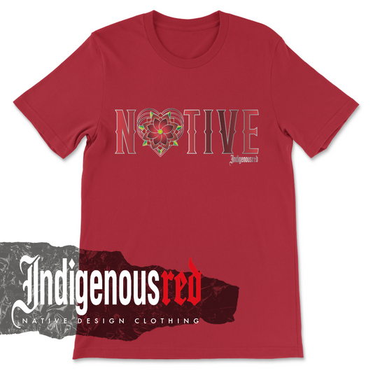 Native Heart Red Adult T-Shirt